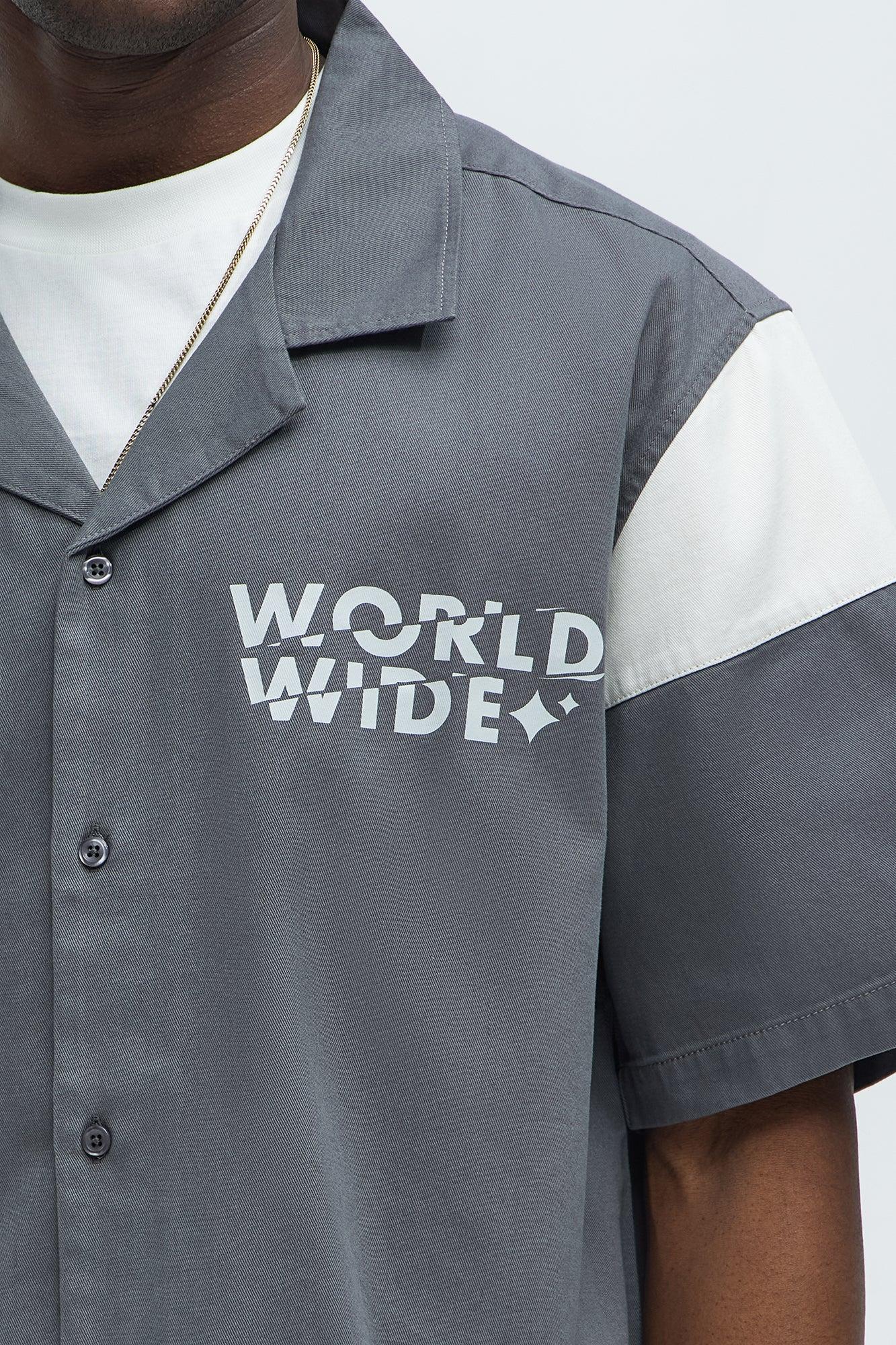 Freedom Graphic Cropped Shirt - Grey Product Image