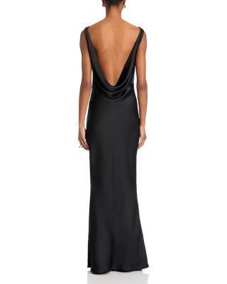Sleeveless Low Back Draped Gown Product Image