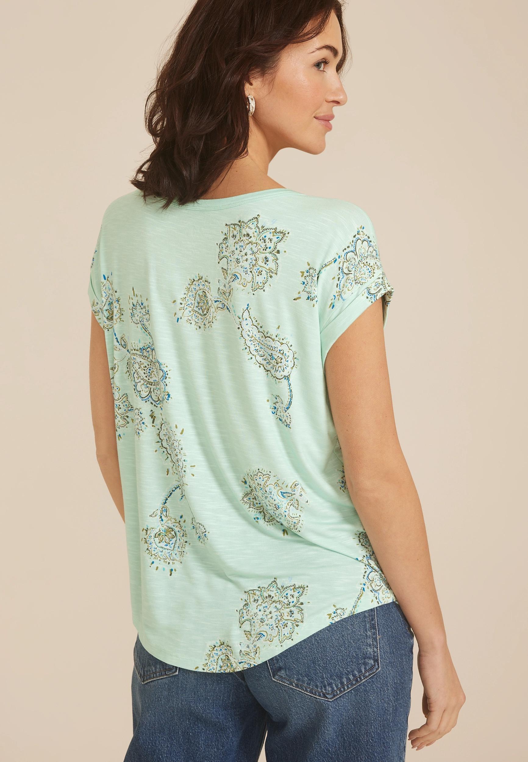 24/7 Clara Paisley Short Sleeve Tee Product Image