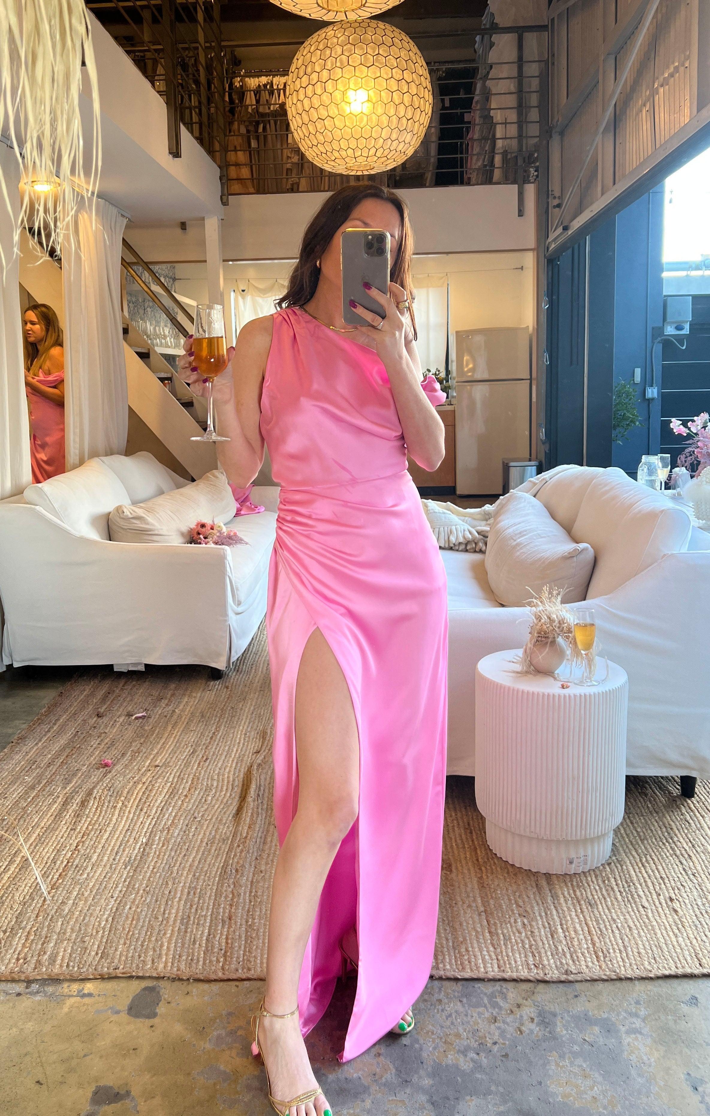 Jodie Dress ~ Pink Luxe Satin Product Image