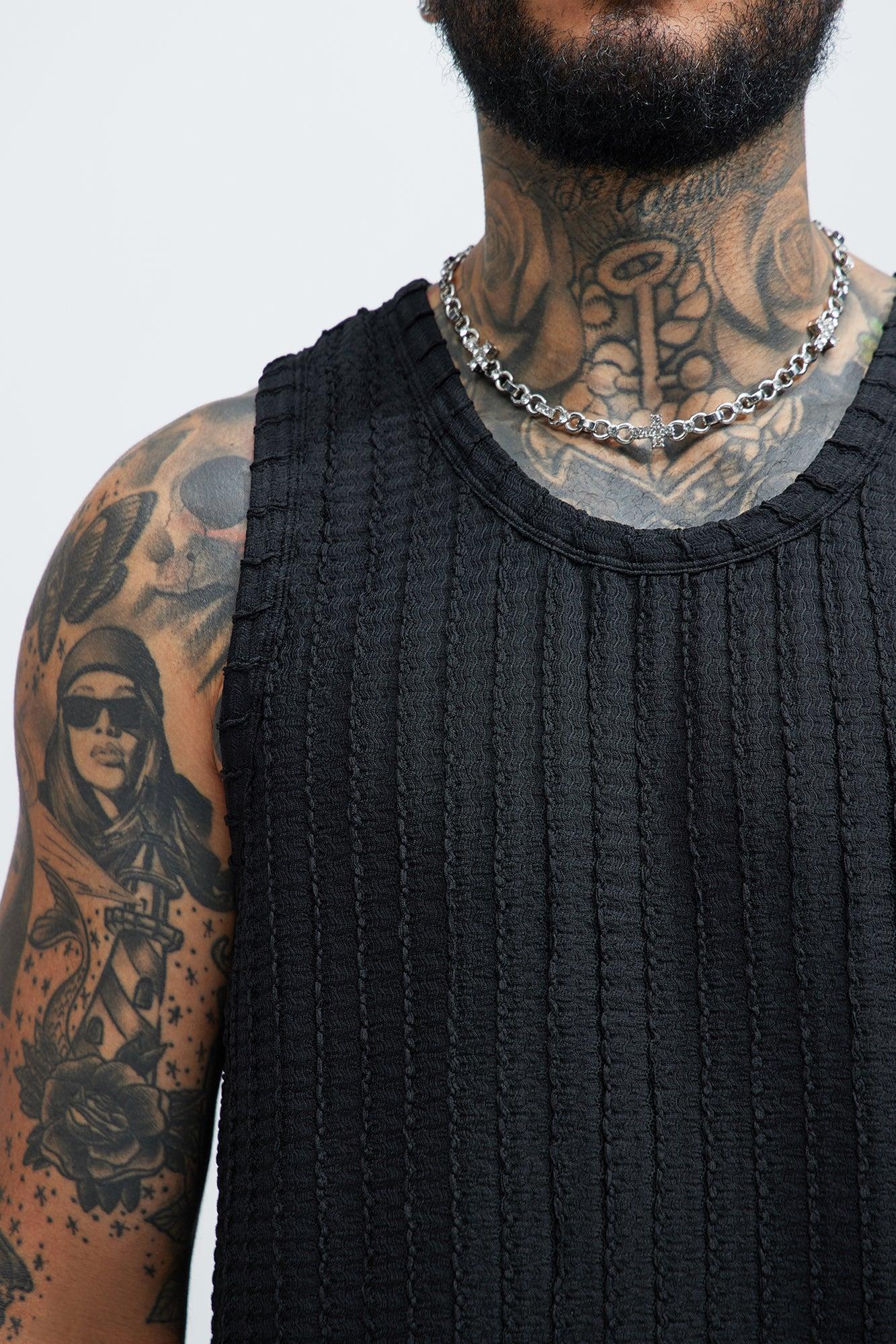 Luka Textured Tank - Black Product Image