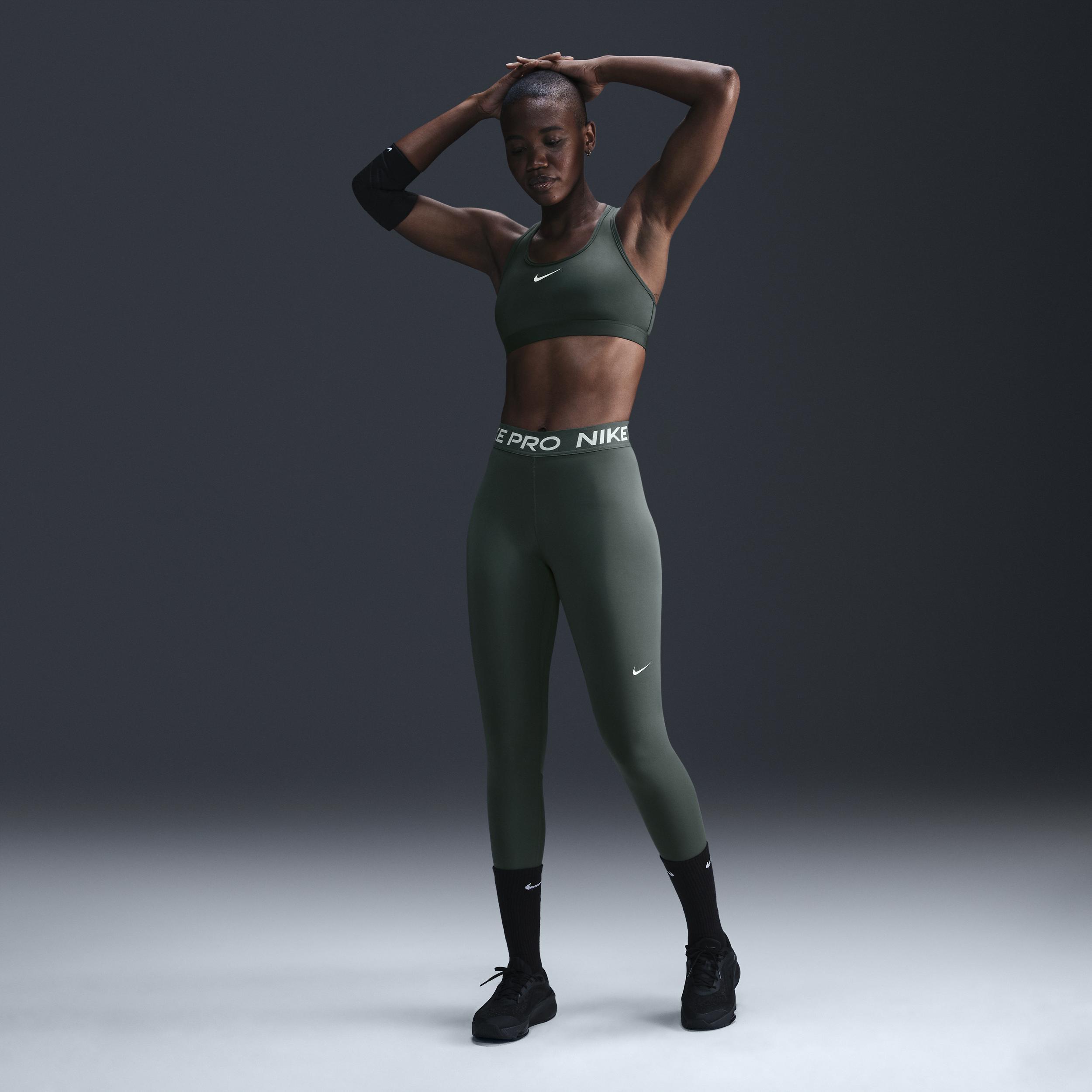 Nike Pro Women's Mid-Rise Mesh-Paneled Leggings Product Image