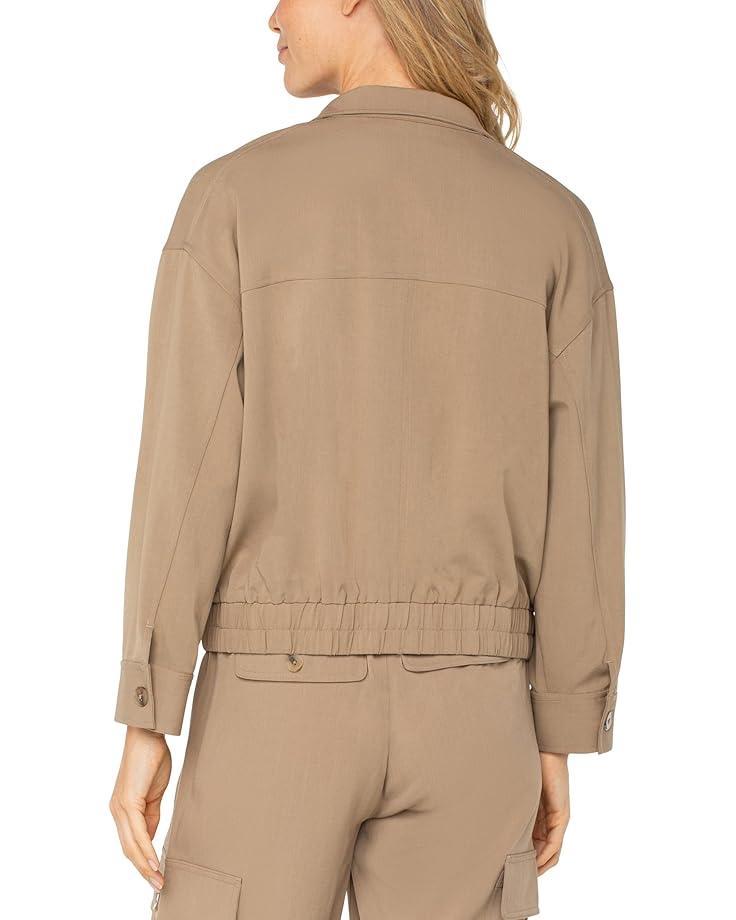 Zip Up Dolman Sleeve Matte Sateen Jacket Product Image