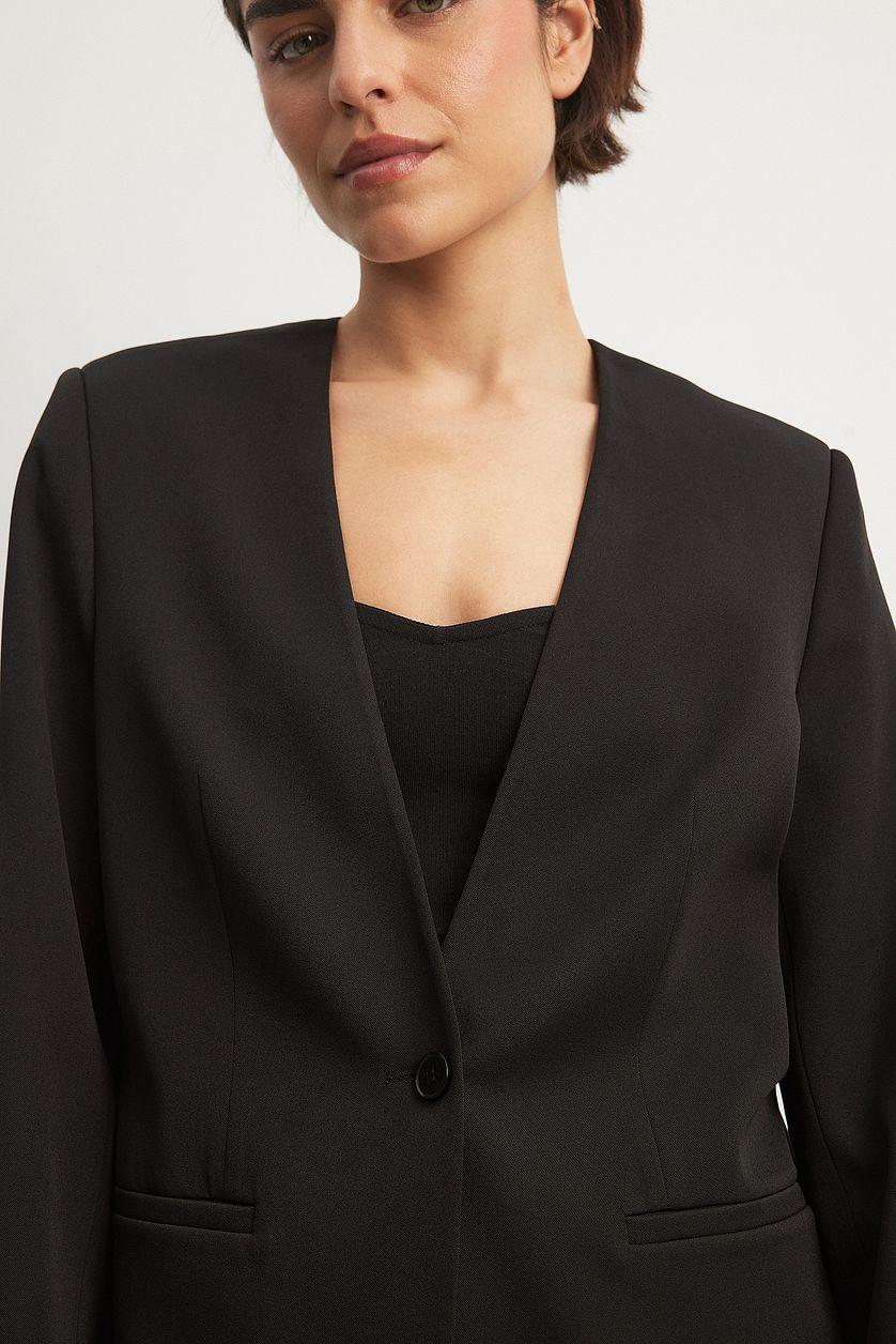 Straight Oversized No Lapel Blazer Product Image