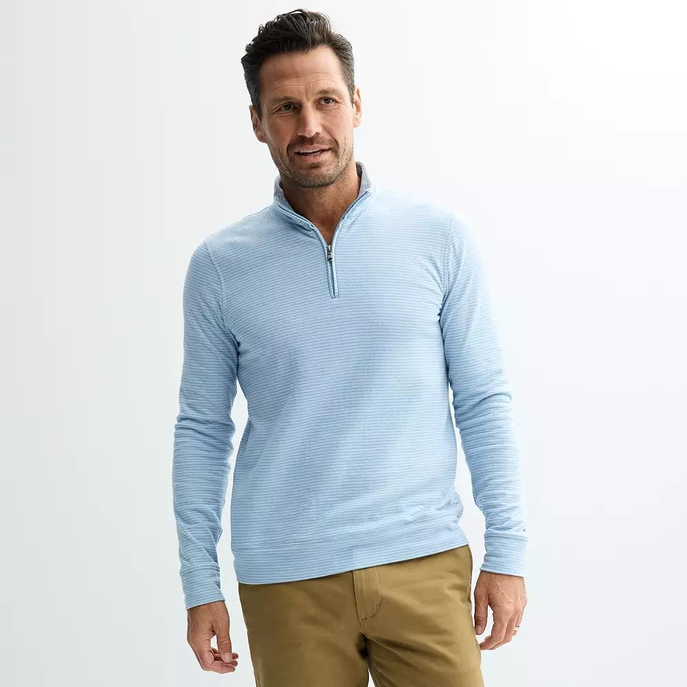 Men's Sonoma Goods For Life® The Super Soft Double-Knit Quarter Zip Pullover, Size: XXL, Wicked Med Blue Product Image