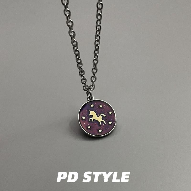 Unicorn Disc Pendant Necklace Product Image