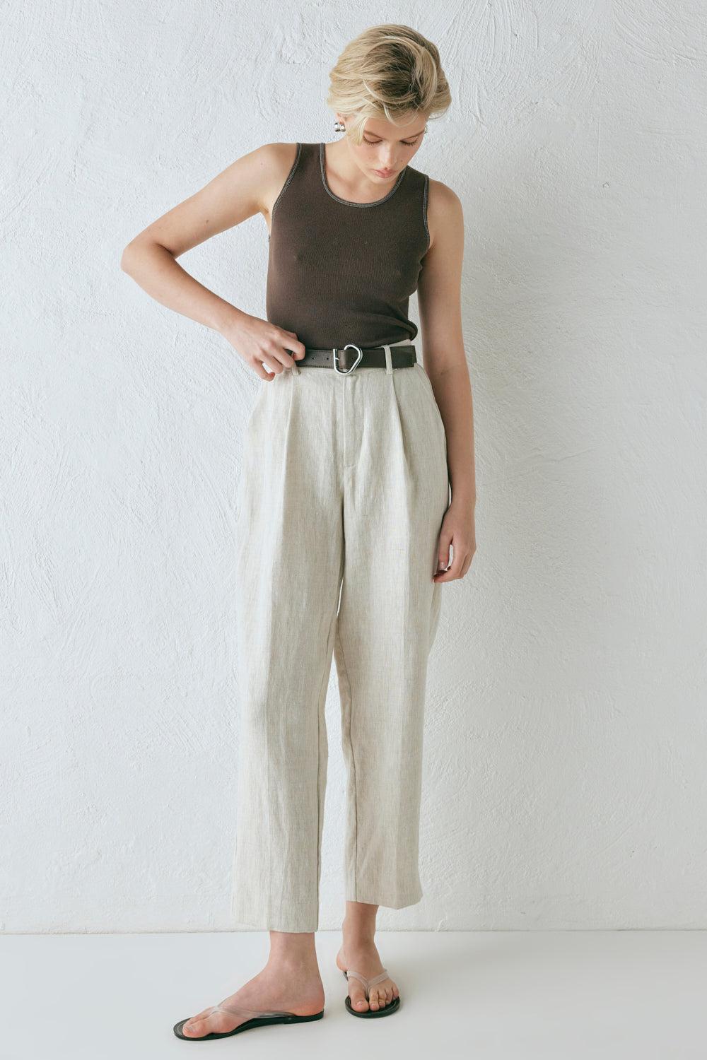 Goldie Linen Pants Oatmeal Product Image