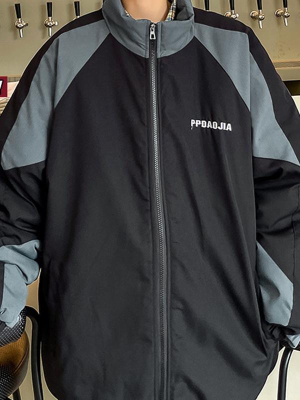 Men's Contrast Color Splice Jacket Product Image