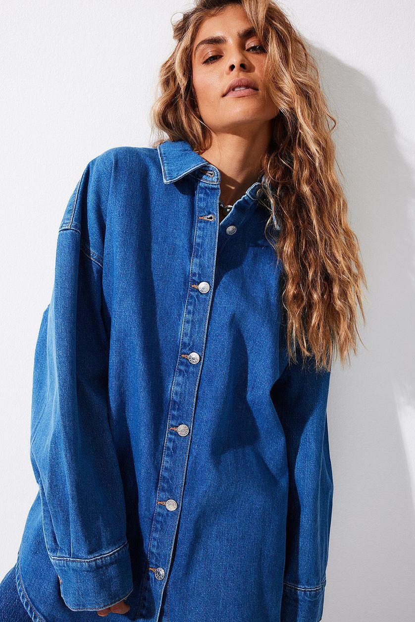 Oversized Denim Shirt Product Image