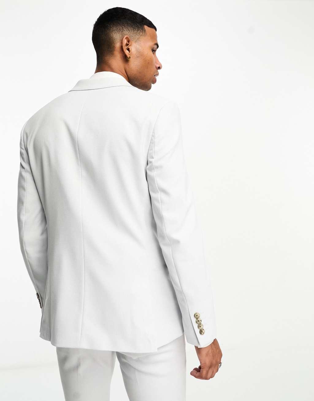 ASOS DESIGN Micro texture skinny suit jacket Product Image