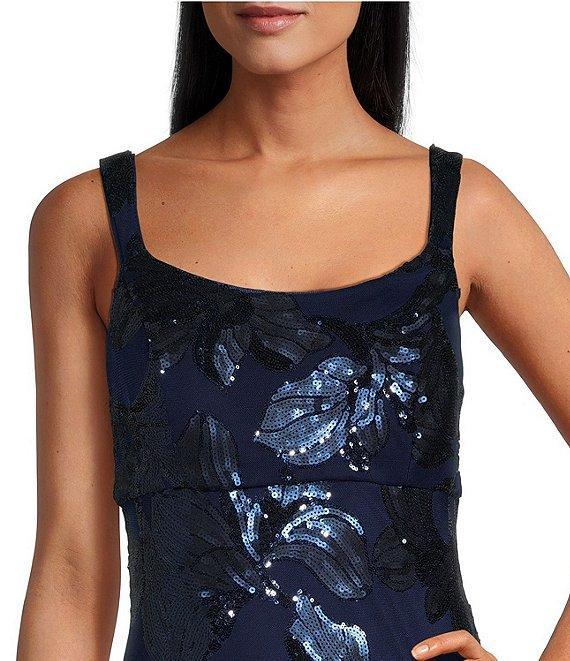 R & M Richards Embroidered Sequin Sweetheart Neck Sleeveless Mermaid Gown Product Image