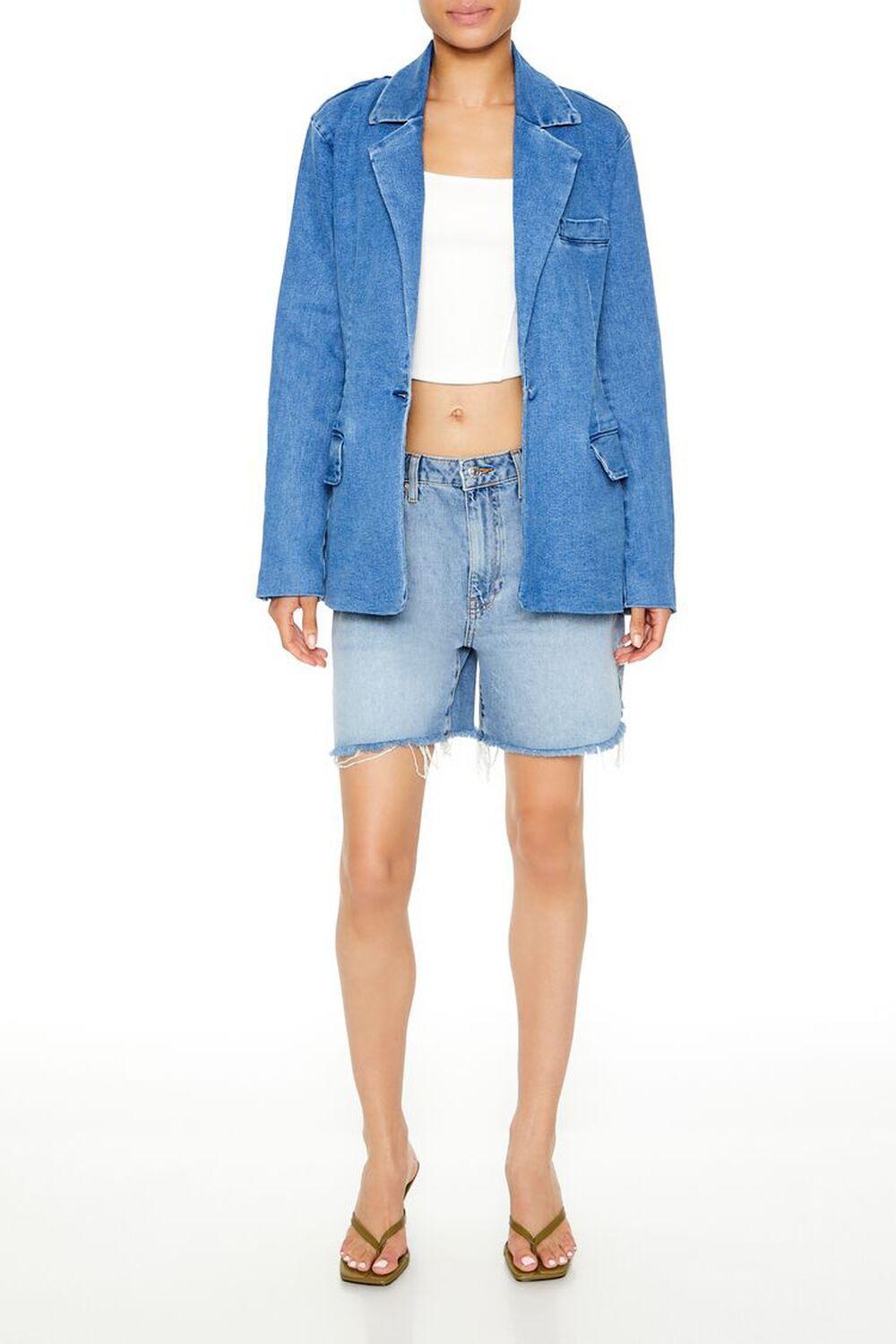 Notched Denim Blazer | Forever 21 Product Image