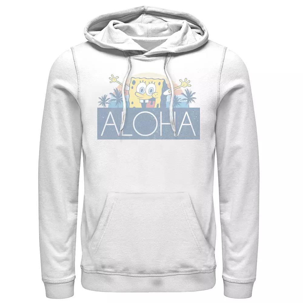 Men's Spongebob Squarepants Aloha Faded Portrait Logo Panel Hoodie,  Product Image