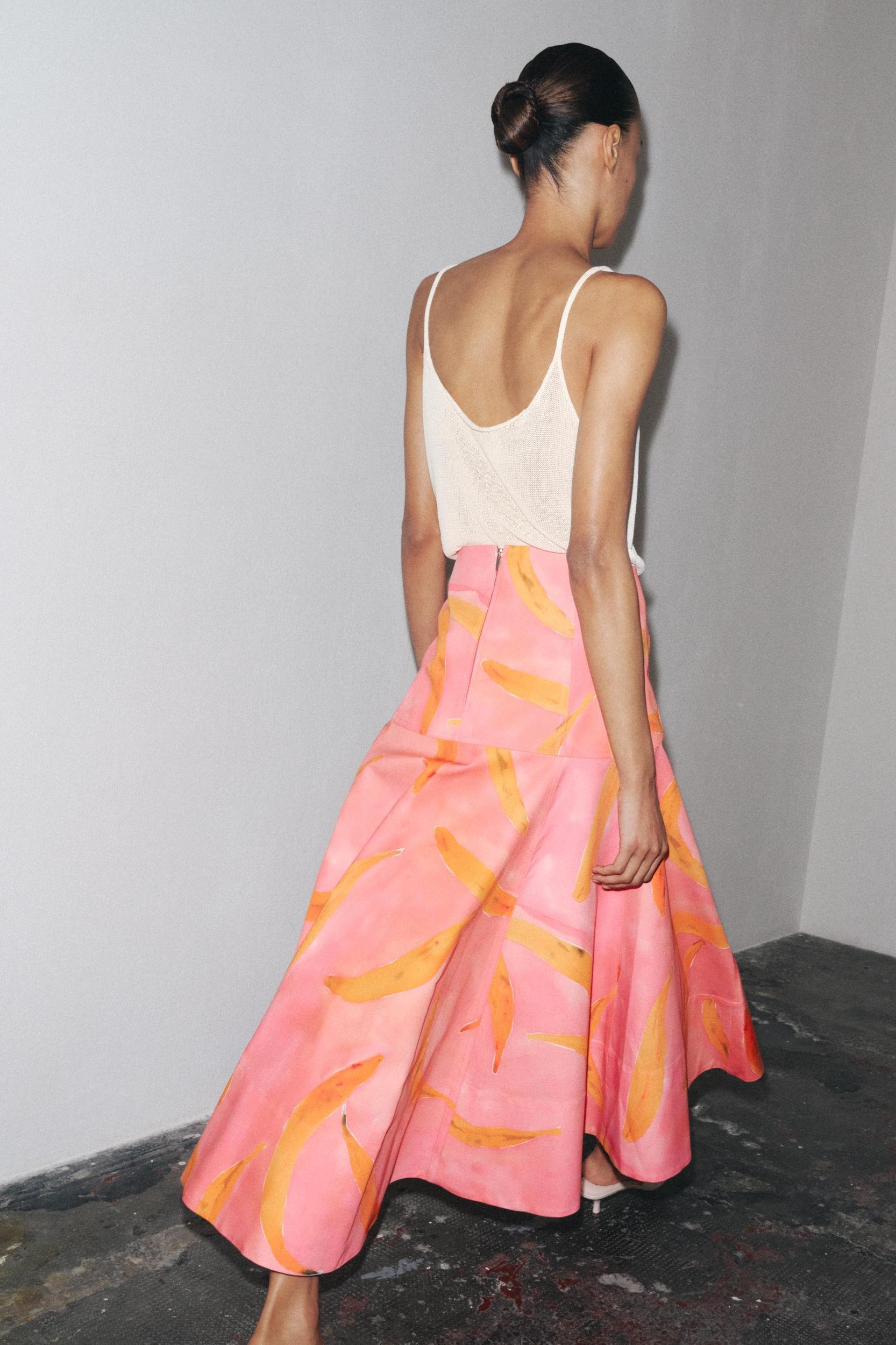 ZW COLLECTION PRINTED MIDI SKIRT Product Image