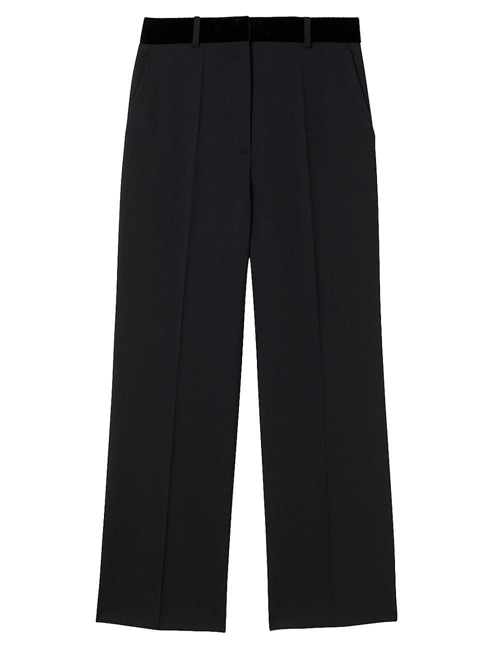 Sandro Poete Velvet Waist Straight Leg Pants Product Image