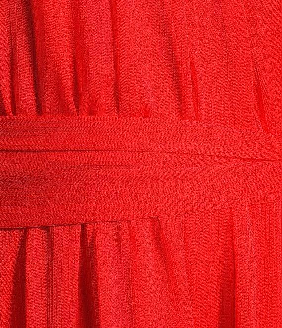 Alex Marie Nina Chiffon Halter Sleeveless Tiered A-Line Dress Product Image