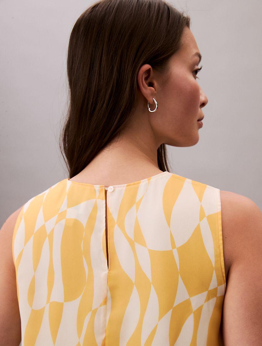 Printed Chiffon Sleeveless Top Product Image