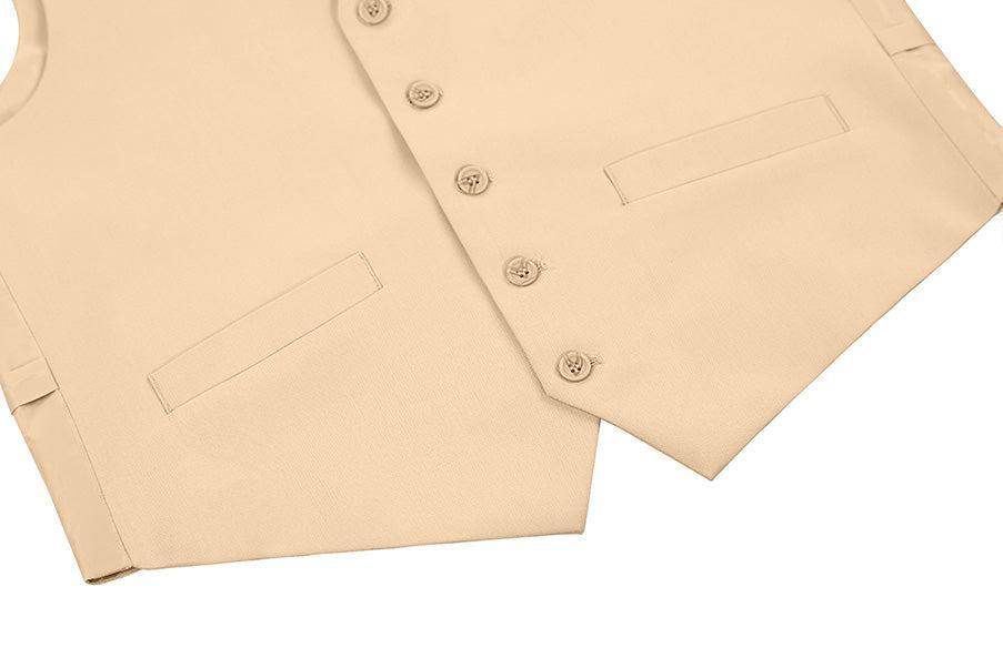 Vanderbilt Collection- Classic Dress Vest 5 Buttons Regular Fit In Beige Product Image