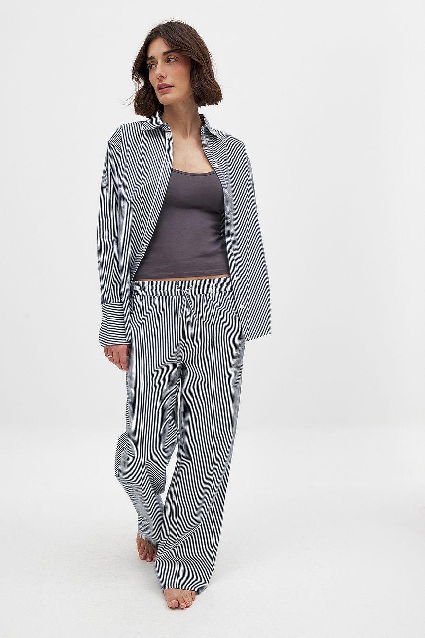 Cotton Wide Elastic Waist Pants Product Image