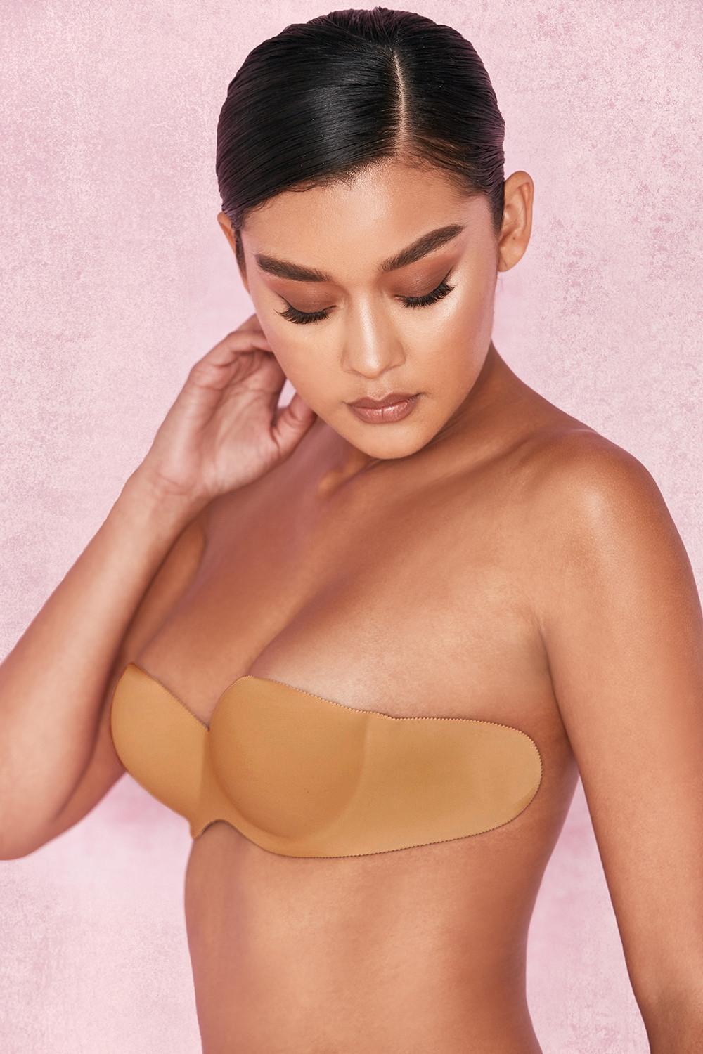 Strapless Backless Moulded Sticky Bra - Caramel Product Image