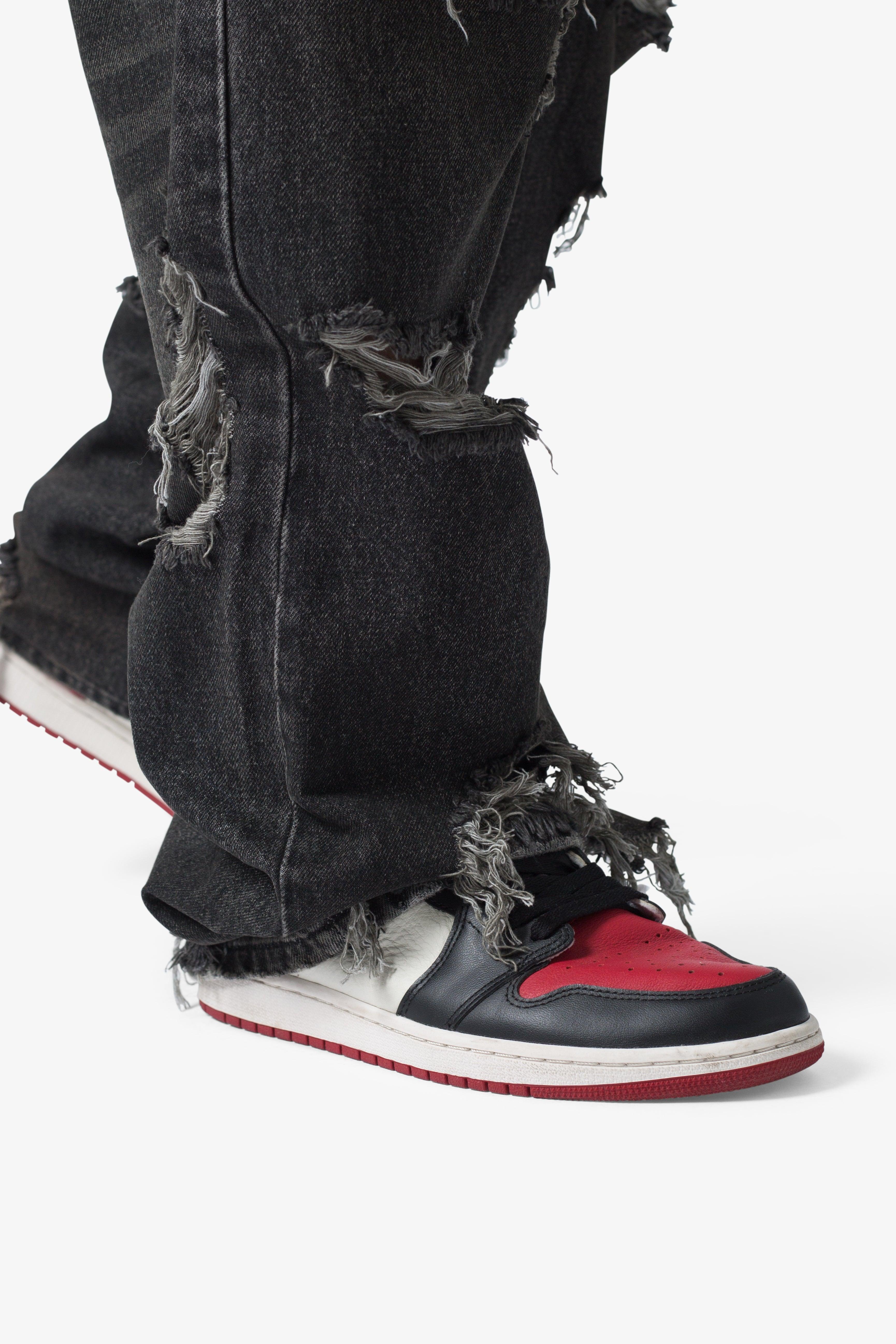 Ultra Baggy Decimated Denim - Black Product Image