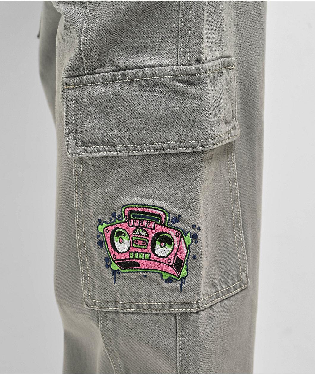 Empyre Tori Porkchop Pocket Grey Cargo Skate Jeans Product Image