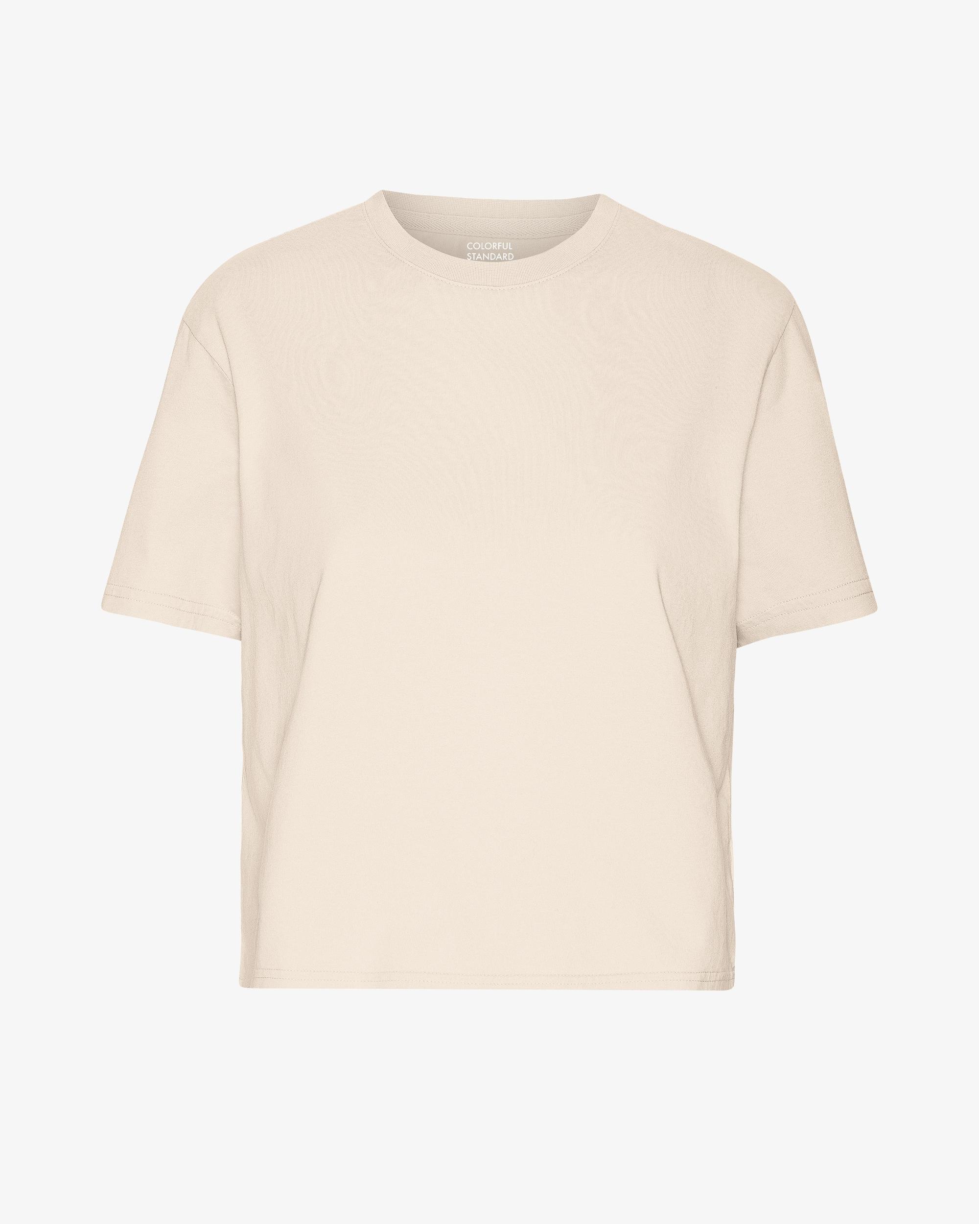 Organic Boxy Crop Tee - Ivory White Product Image