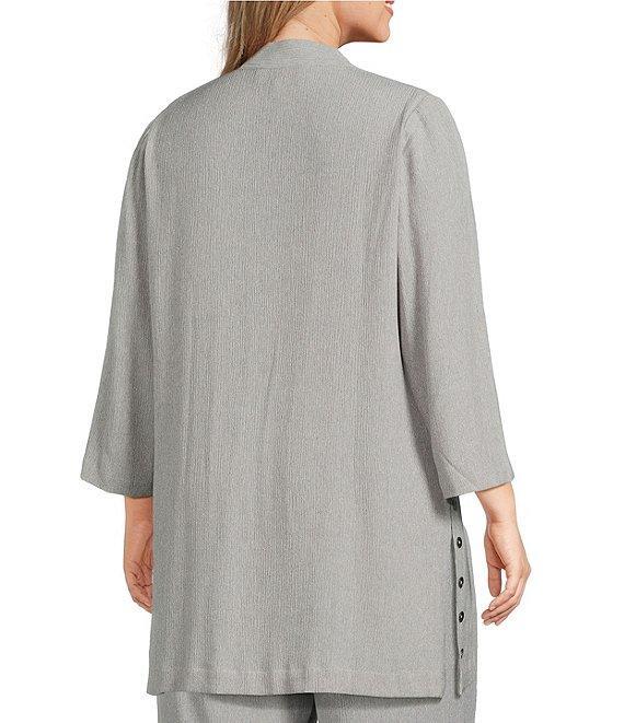 Kasper Plus Size Crinkle Open Front Duster Cardigan Product Image