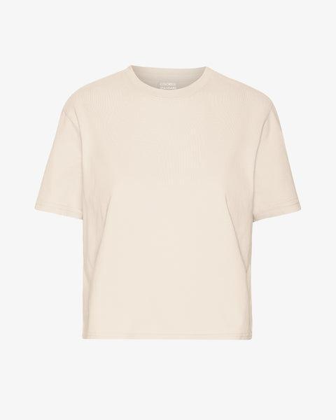 Organic Boxy Crop Tee - Ivory White Product Image