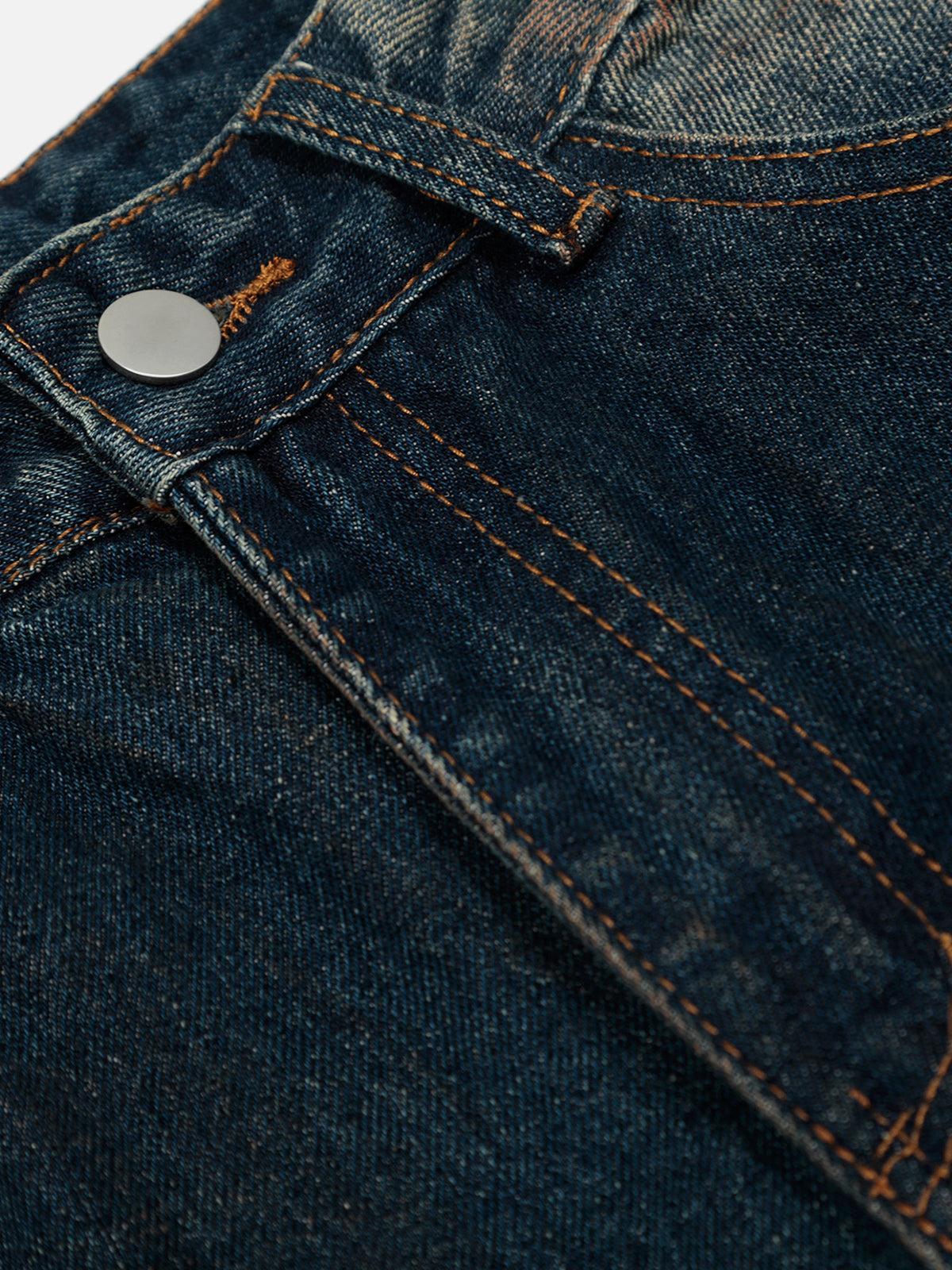 Aelfric Eden Dirt Color Distressed Baggy Jeans Product Image