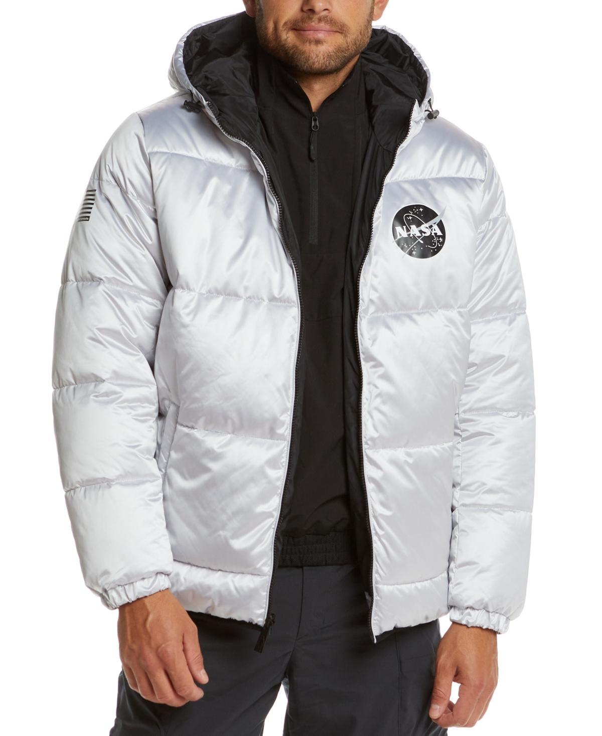 Space One Mens Nasa-Inspired Reversible Two-in-One Puffer Jacket with Astronaut Interior Product Image