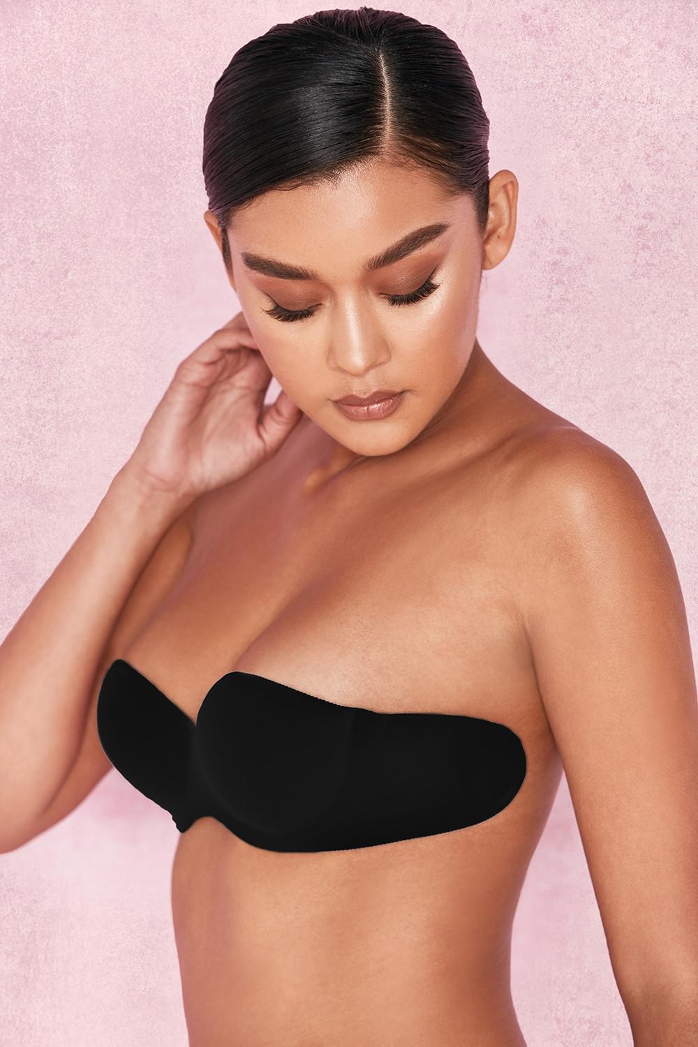  strapless backless moulded sticky bra - black Product Image