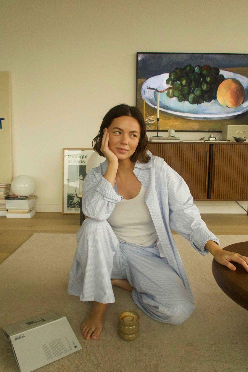 Oversized Striped Shirt Product Image