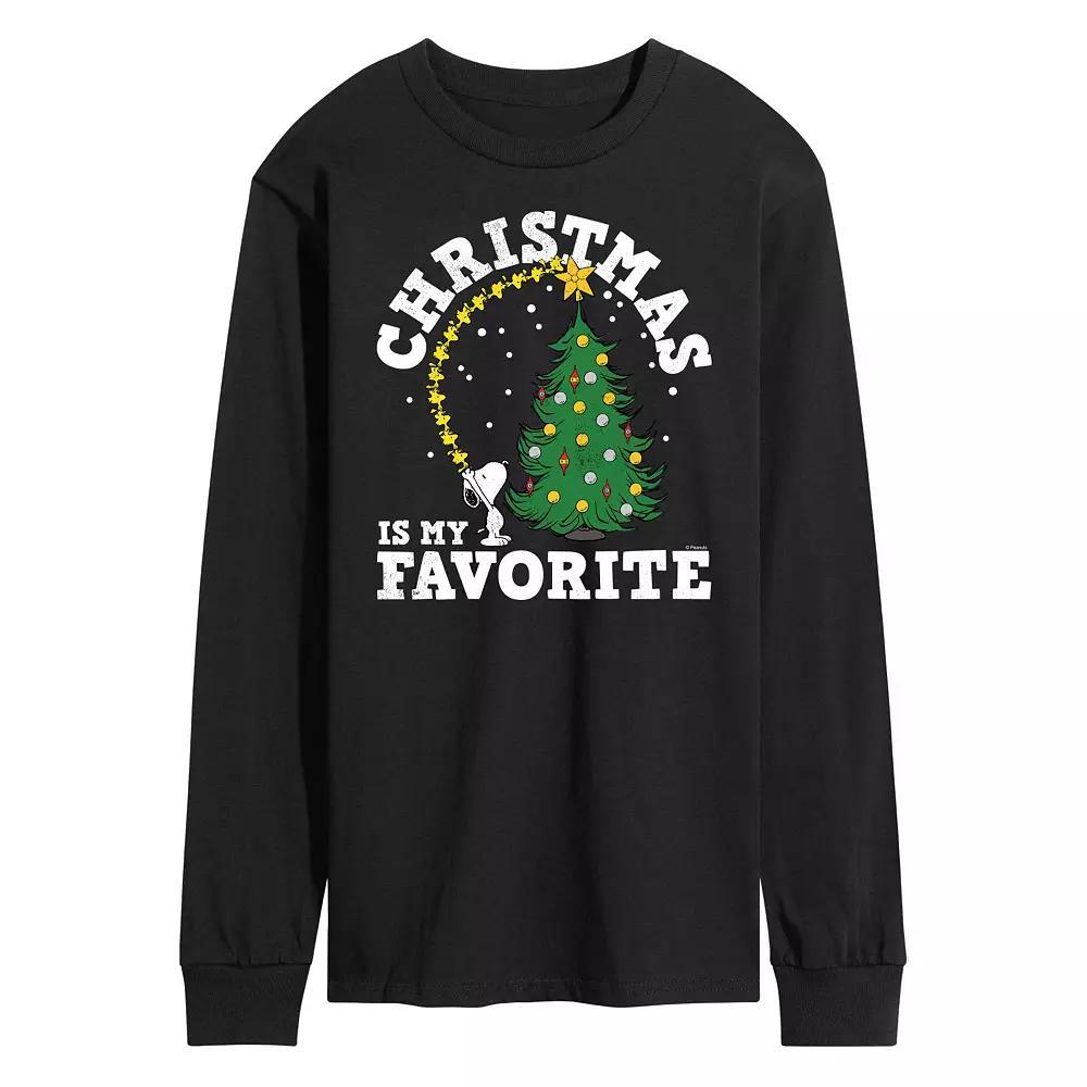 Men's Peanuts Christmas Tree Long Sleeve Tee,  Product Image