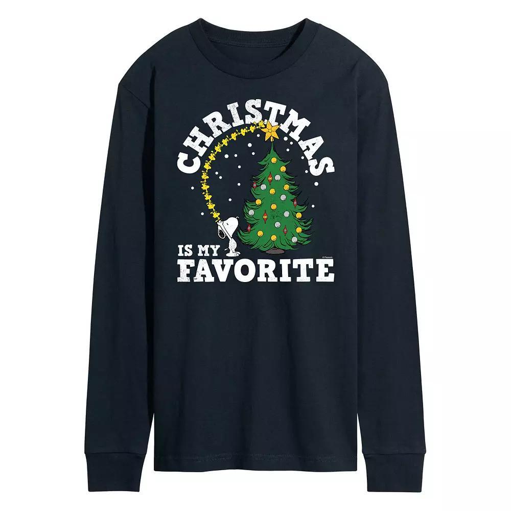 Men's Peanuts Christmas Tree Long Sleeve Tee,  Product Image