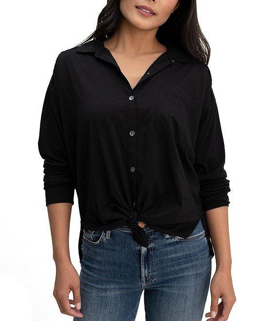 Splendid Paige Point Collar Button Front Long Sleeve Shirt Product Image