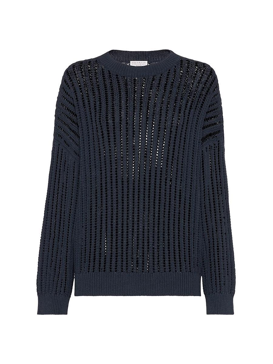 Womens Cotton Openwork Rib Sweater Product Image
