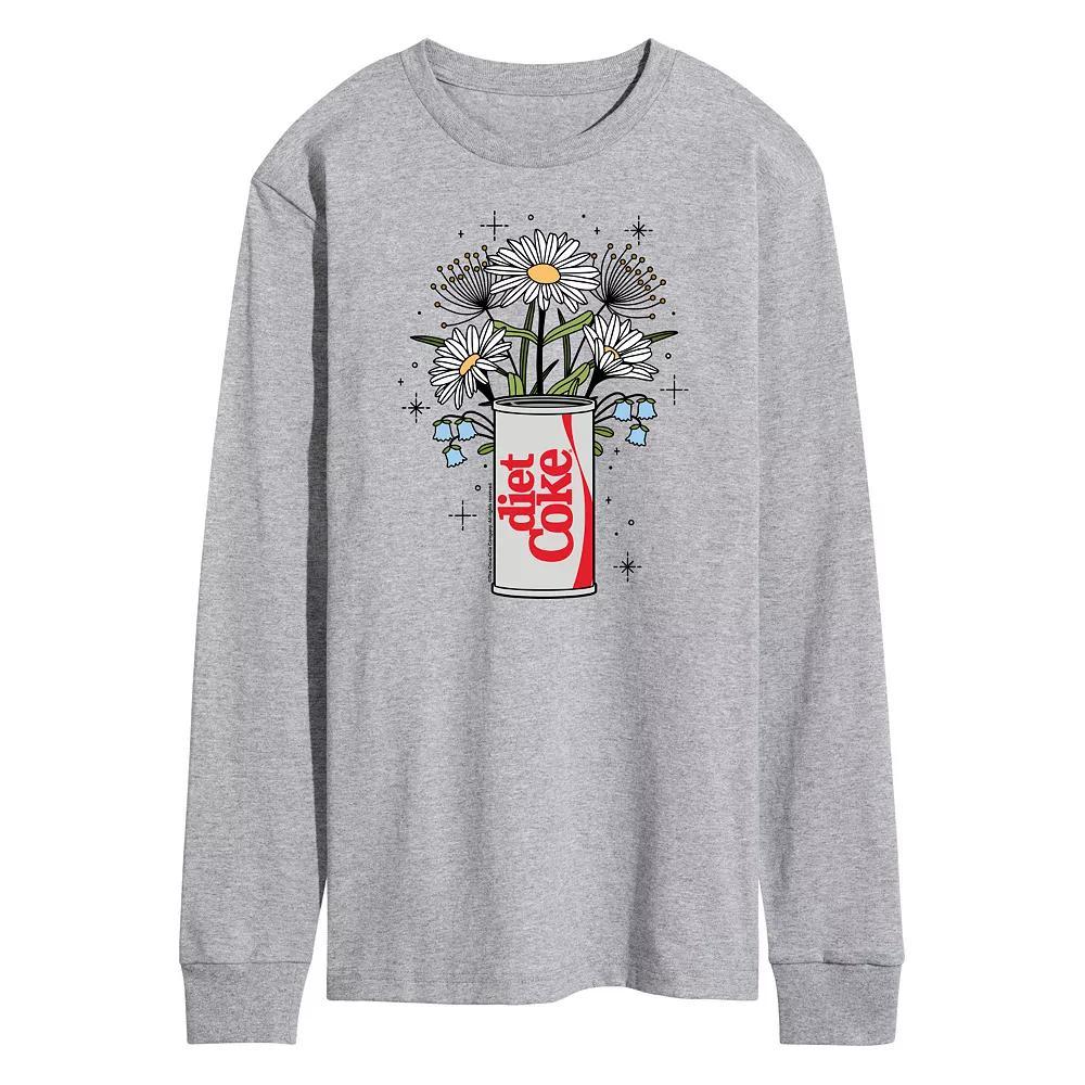 Men's Diet Coke Flowers Coke Can Long Sleeve Graphic Tee,  Product Image