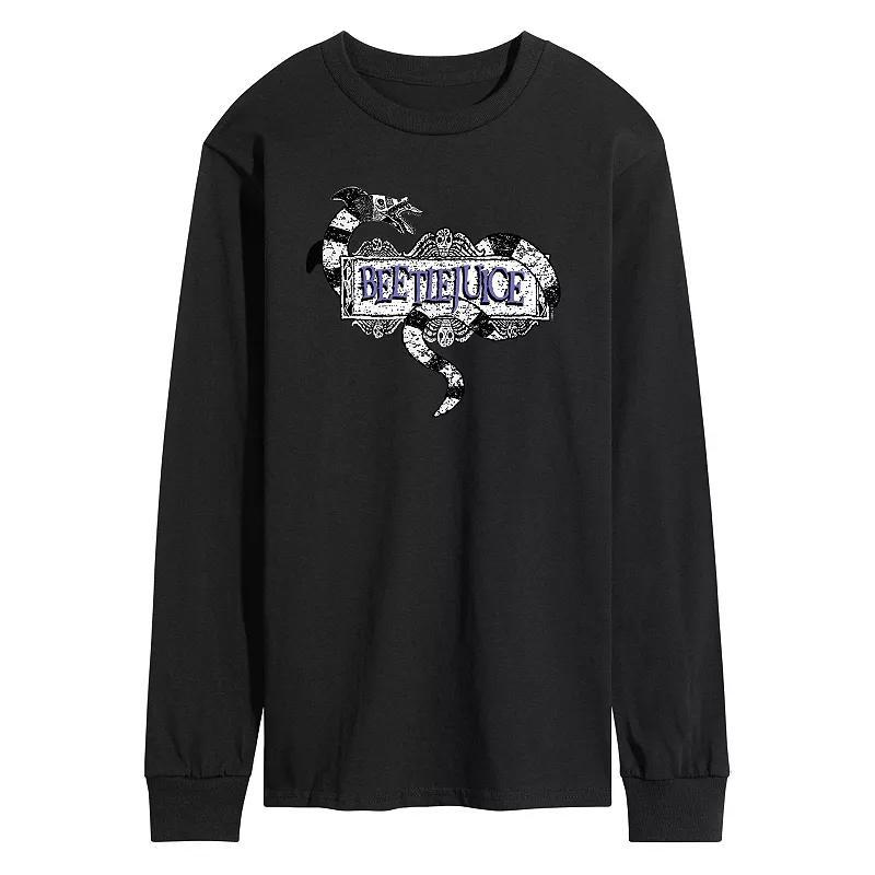 Men's Beetlejuice Classic Long Sleeve Graphic Tee, Size: 3XL, Black Product Image