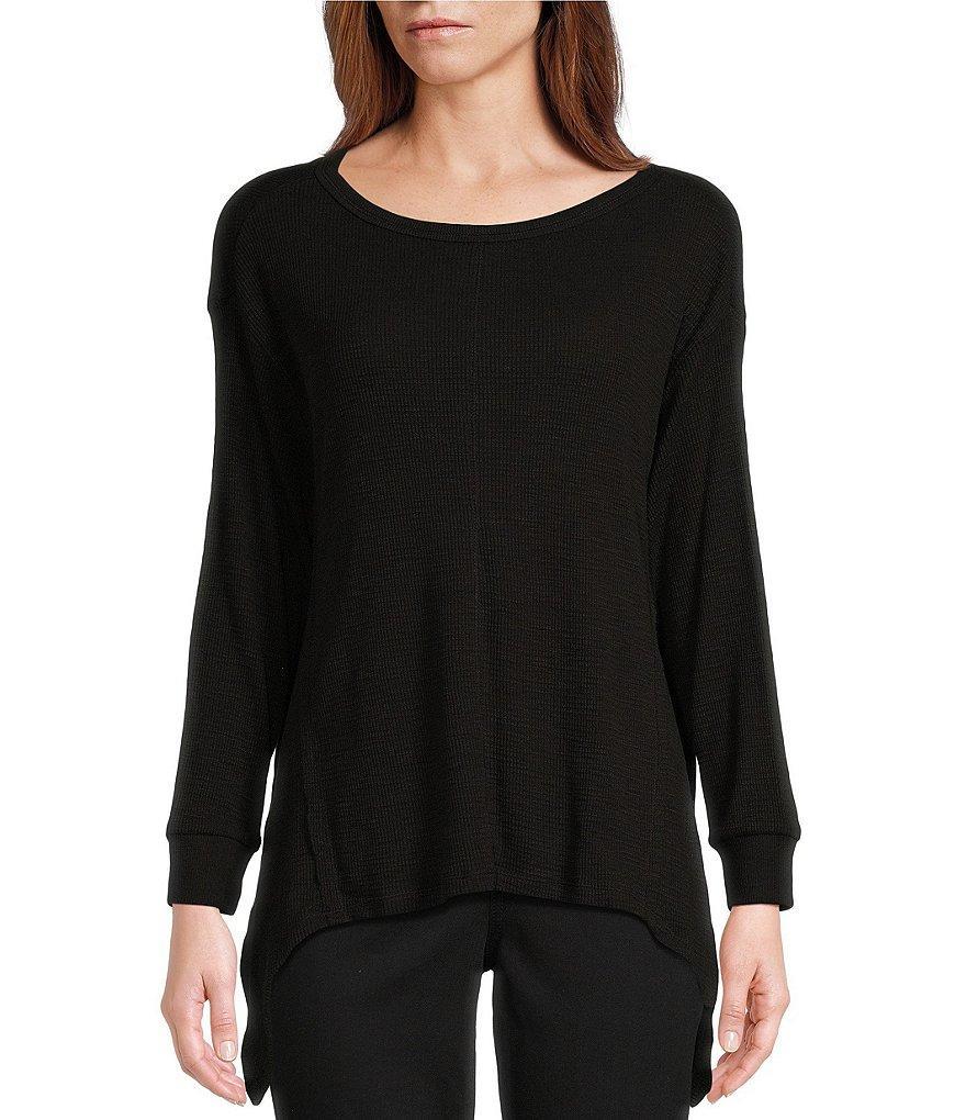 Westbound Long Sleeve Crew Neck Asymmetrical Hem Top Product Image