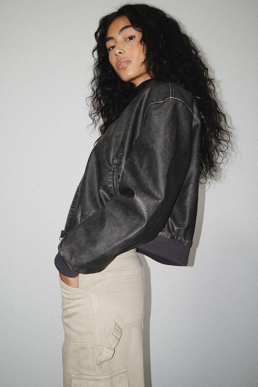 Cropped Bomber Jacket Product Image
