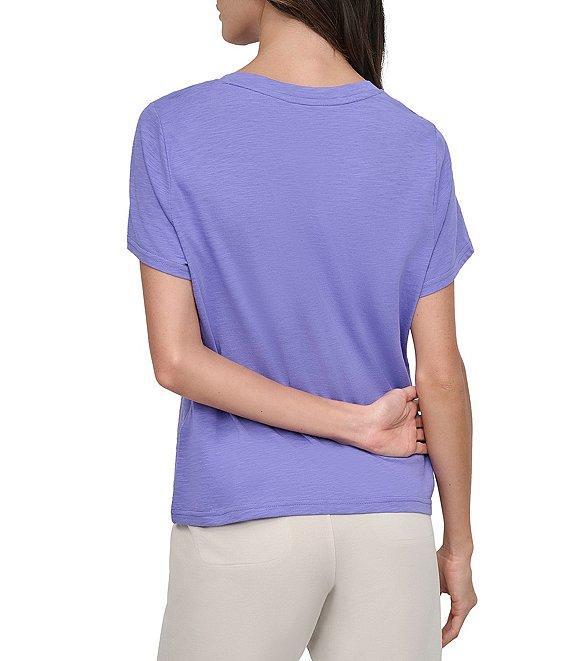 DKNY Sport by Donna Karen V-Neck Short Sleeve Slub Tee Product Image