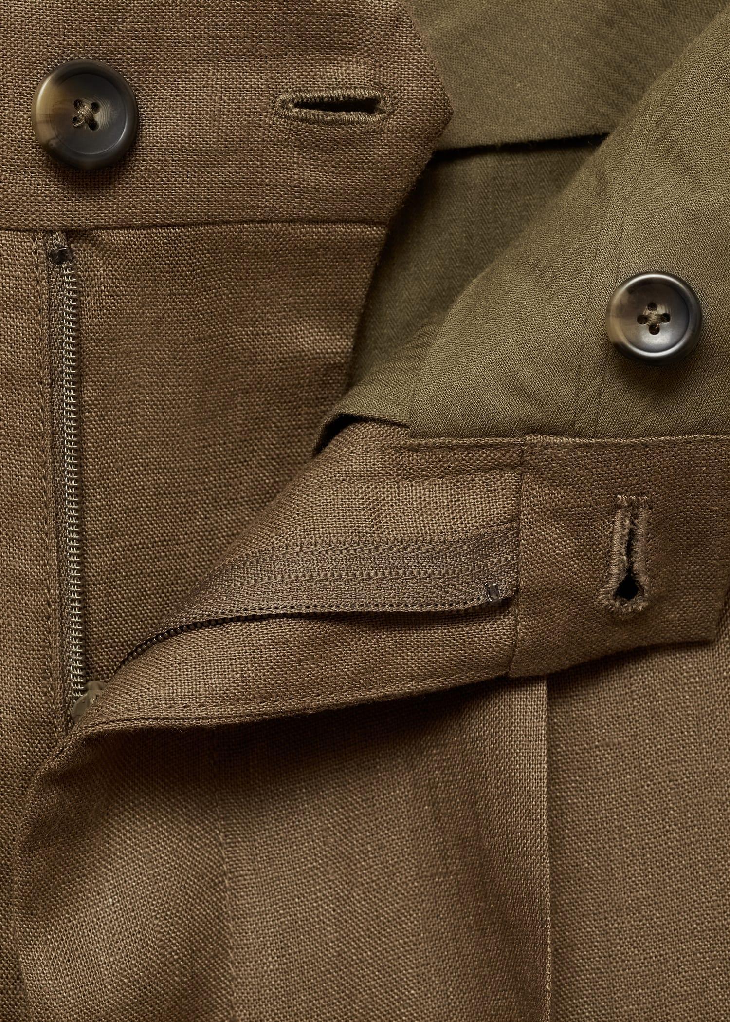 100% linen pleated pants - Men | MANGO USA Product Image