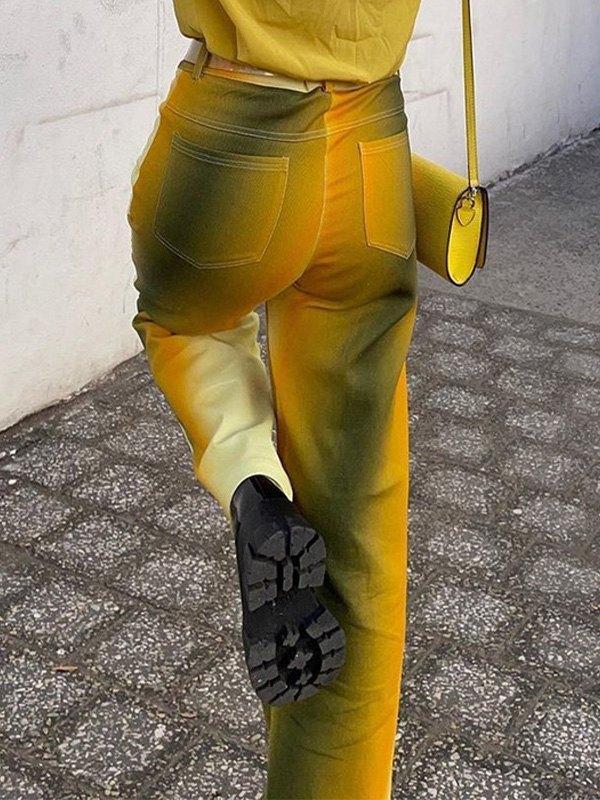 High Waisted Gradient Pants Product Image