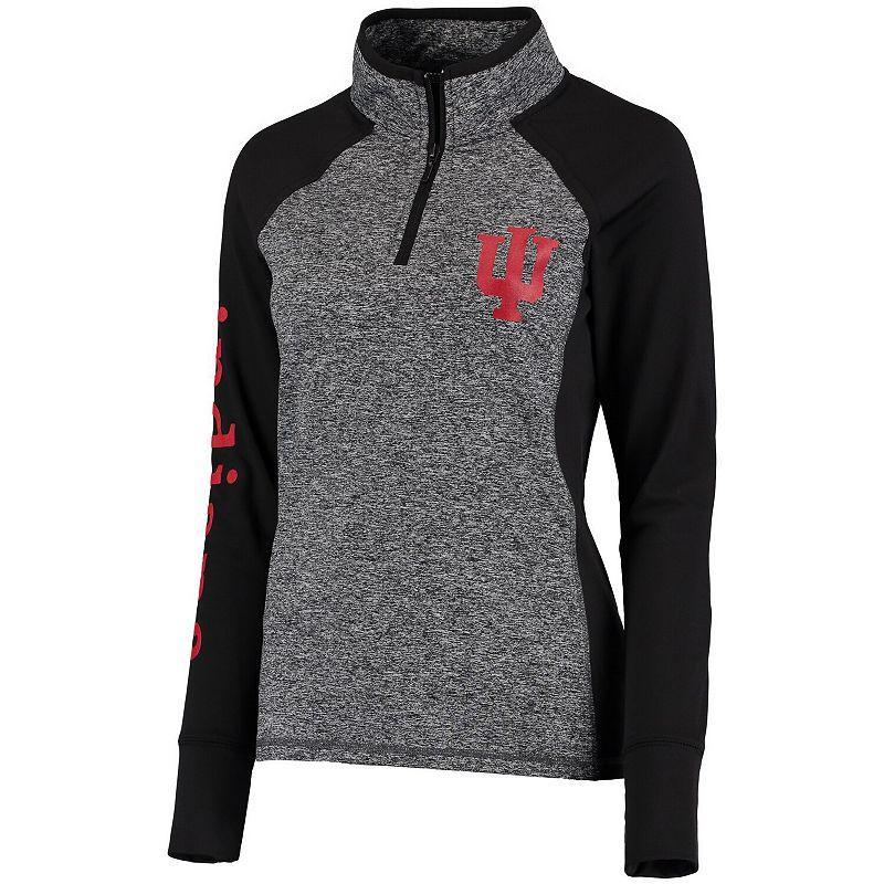 Women's Gray/Black Indiana Hoosiers Finalist Quarter-Zip Pullover Jacket, Size: Small, Grey Product Image