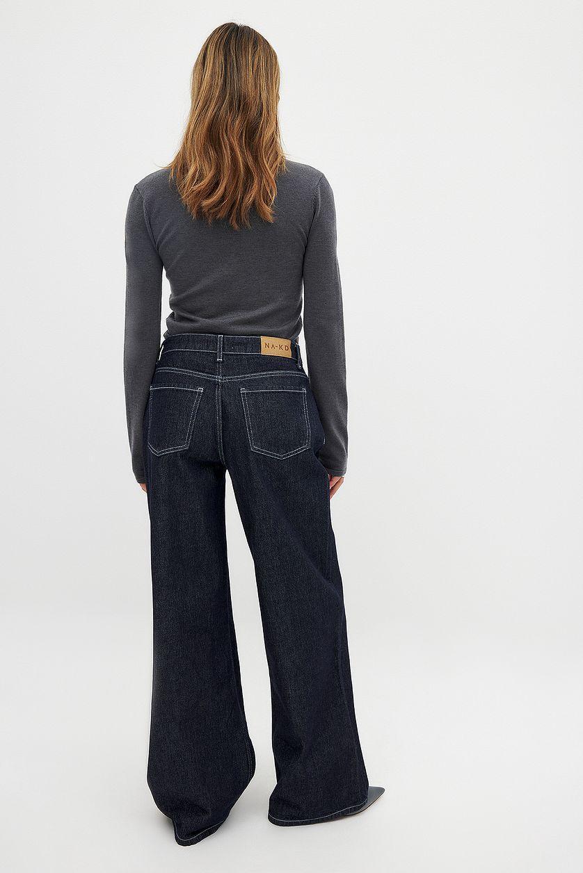 High Waist Cargo Detail Denim Product Image