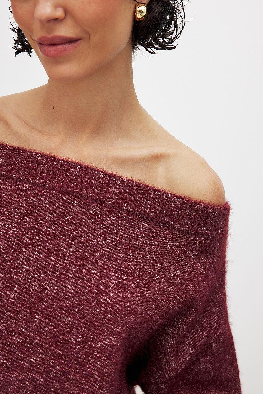Knitted Off Shoulder Sweater Product Image