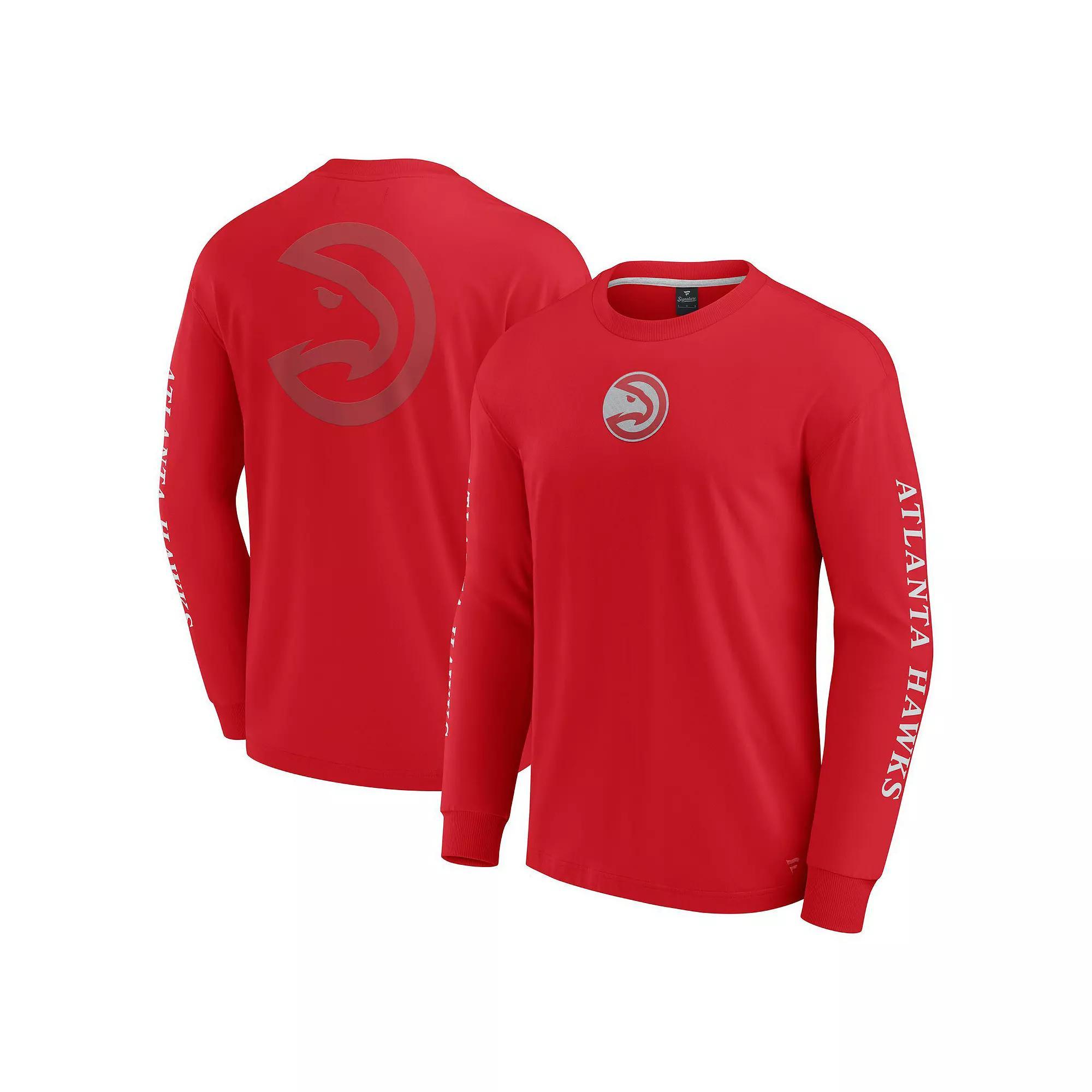 Men's Fanatics Red Atlanta Hawks Elements Strive Long Sleeve T-Shirt,  Product Image