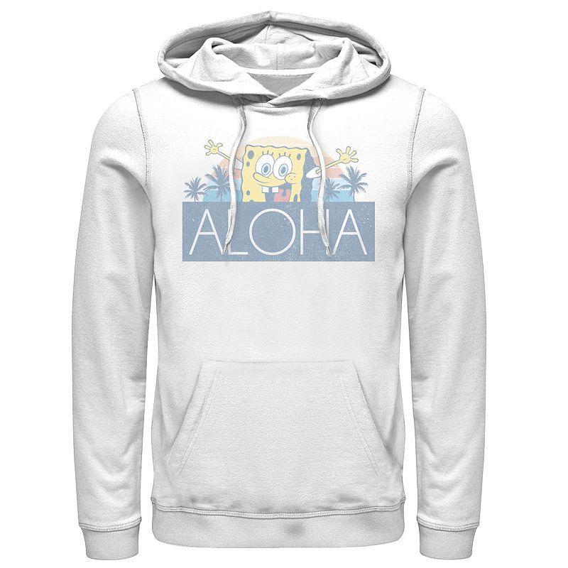 Men's Spongebob Squarepants Aloha Faded Portrait Logo Panel Hoodie,  Product Image