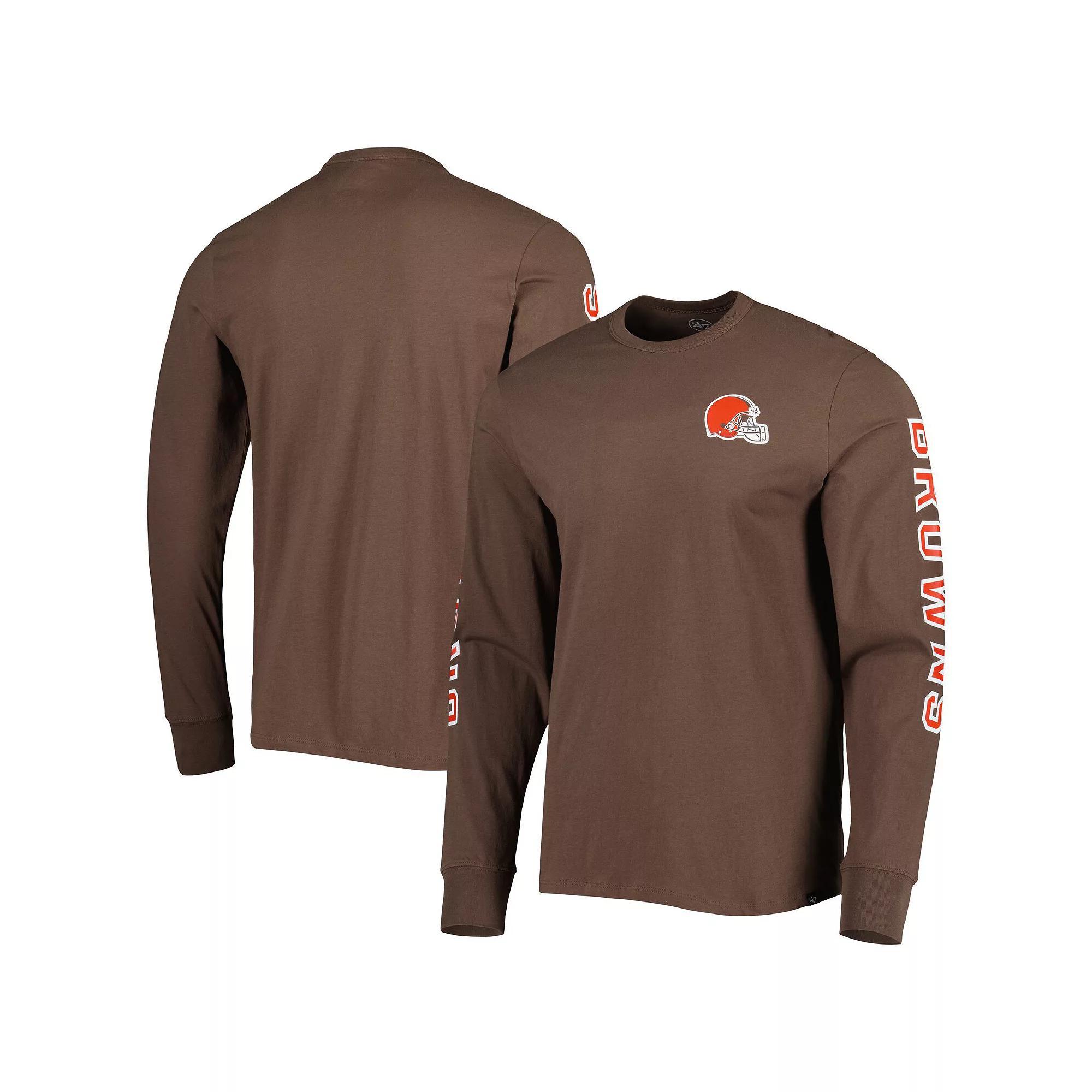 Men's Cleveland Browns '47 Brown Franklin Long Sleeve T-Shirt,  Product Image